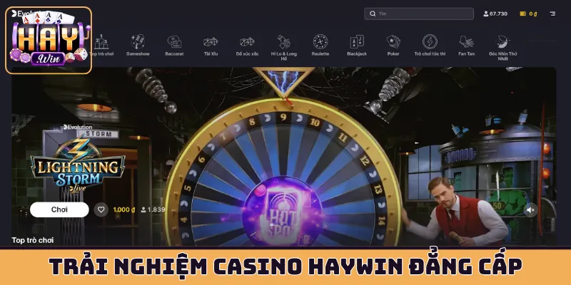 Trải nghiệm casino HAYWIN đẳng cấp quốc tế